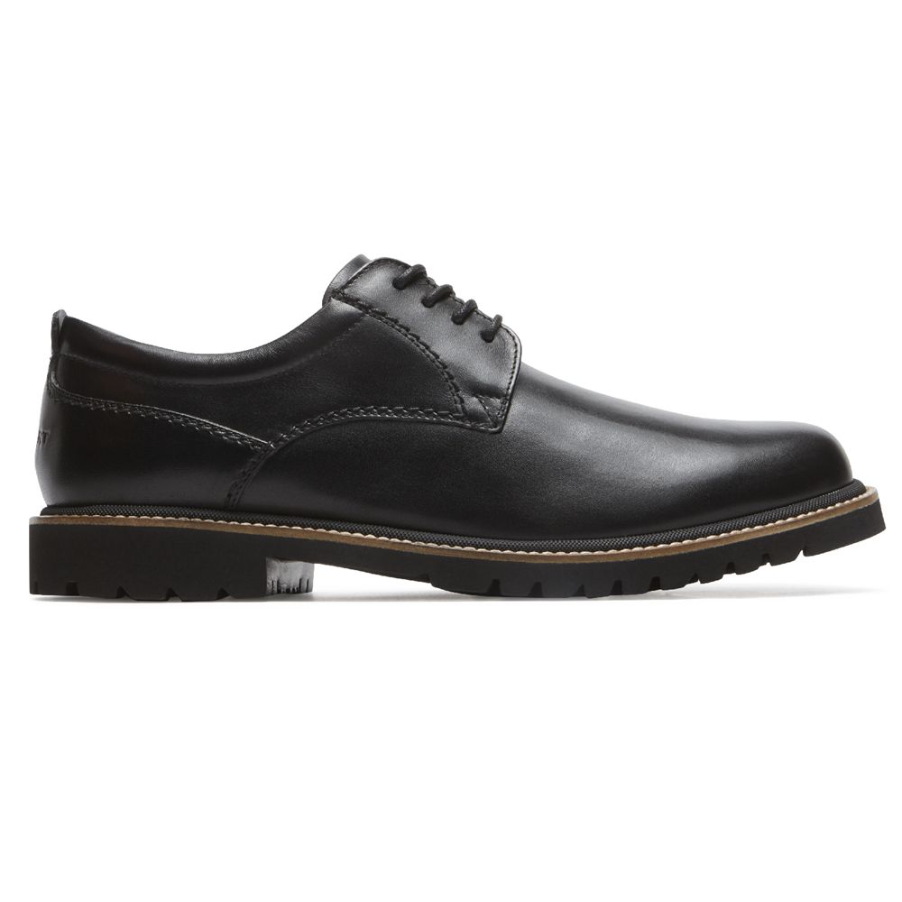 Rockport Men's Marshall Plain Toe Oxfords - Black - USA (2196PWVBX)